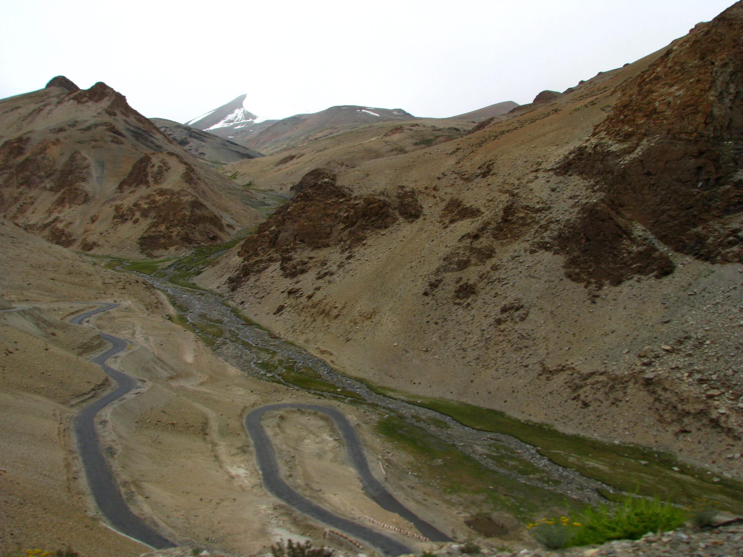 Scenic mountain road through Ladakh valley, India